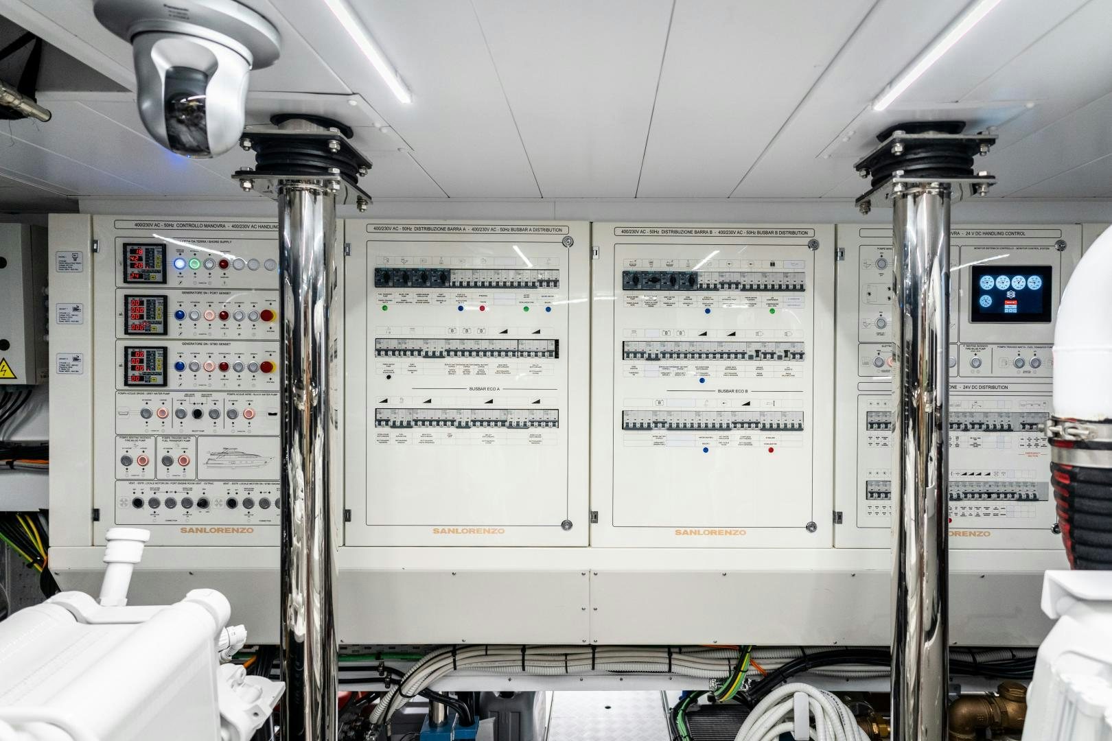 a large industrial machine aboard ACE Yacht for Sale