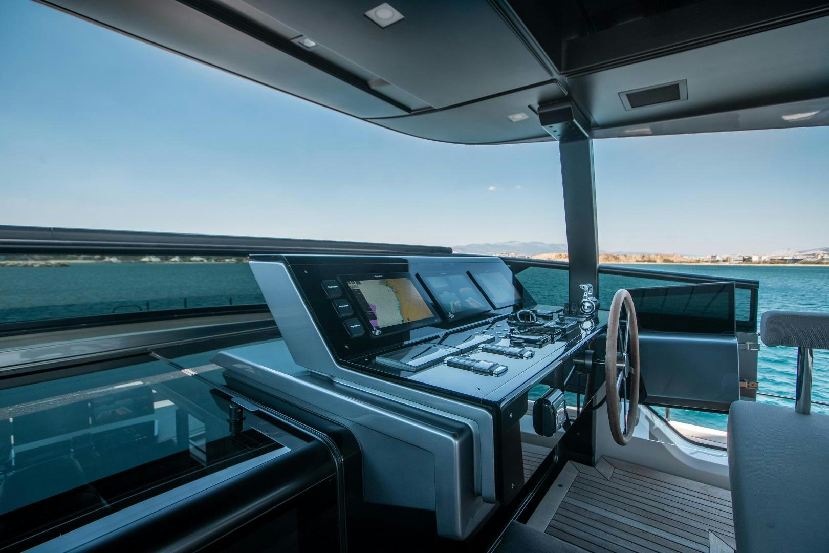 the inside of a car aboard ACE Yacht for Sale