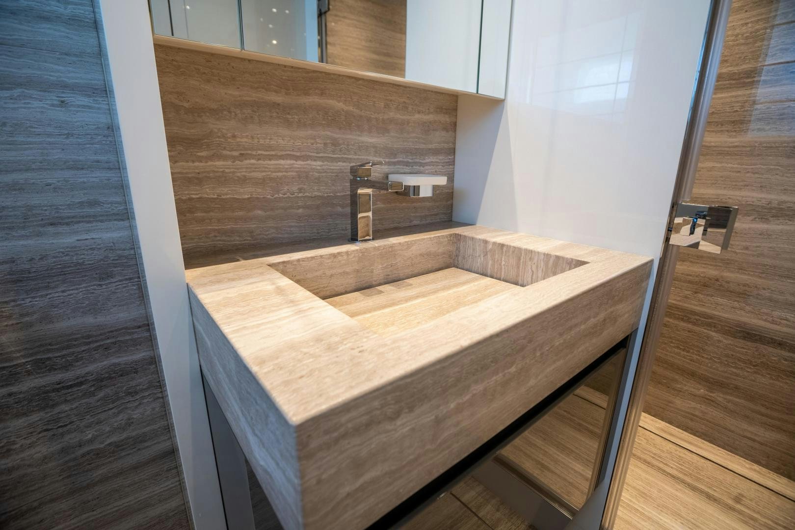 a bathroom with a sink aboard ACE Yacht for Sale