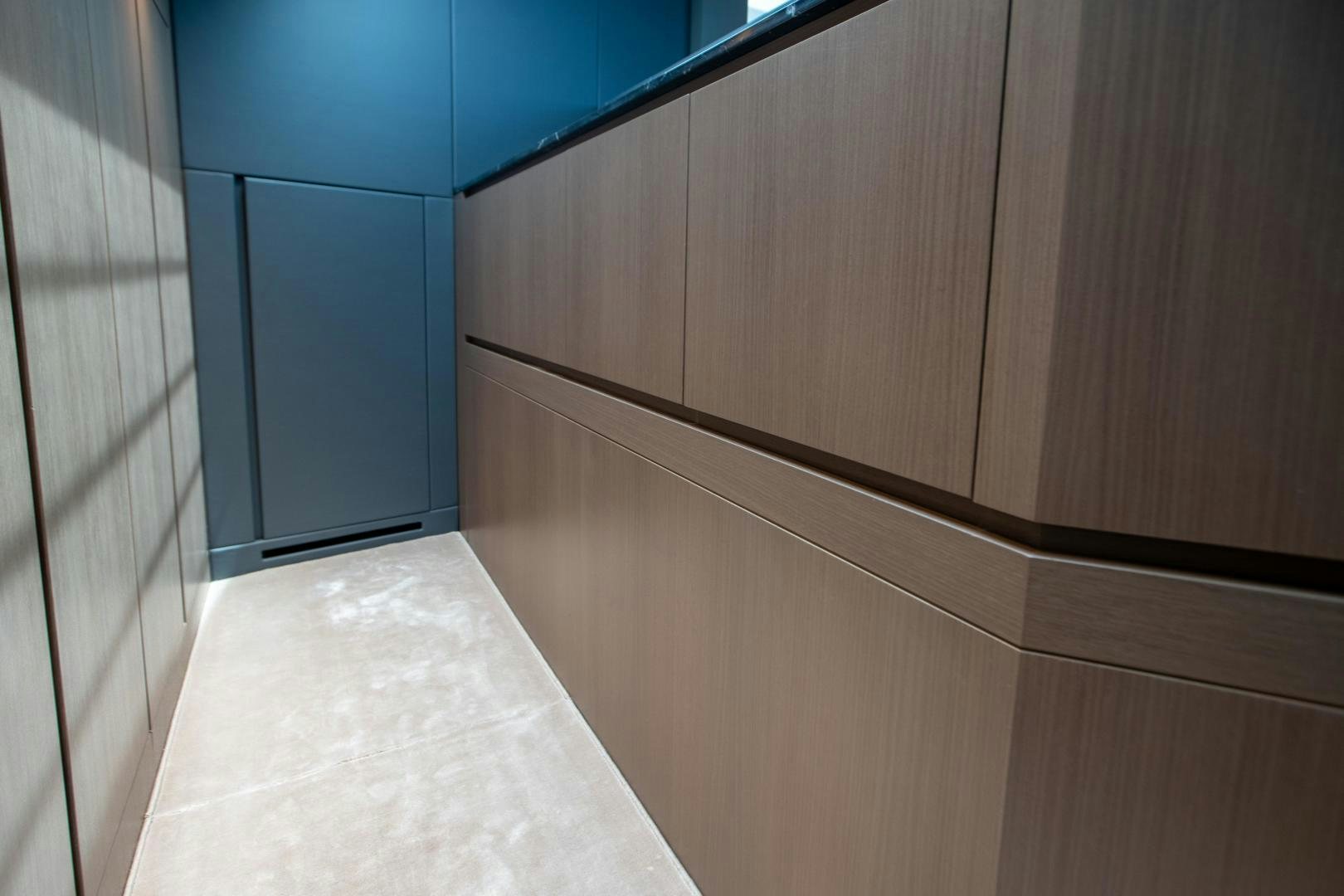 a room with cabinets and a towel aboard ACE Yacht for Sale