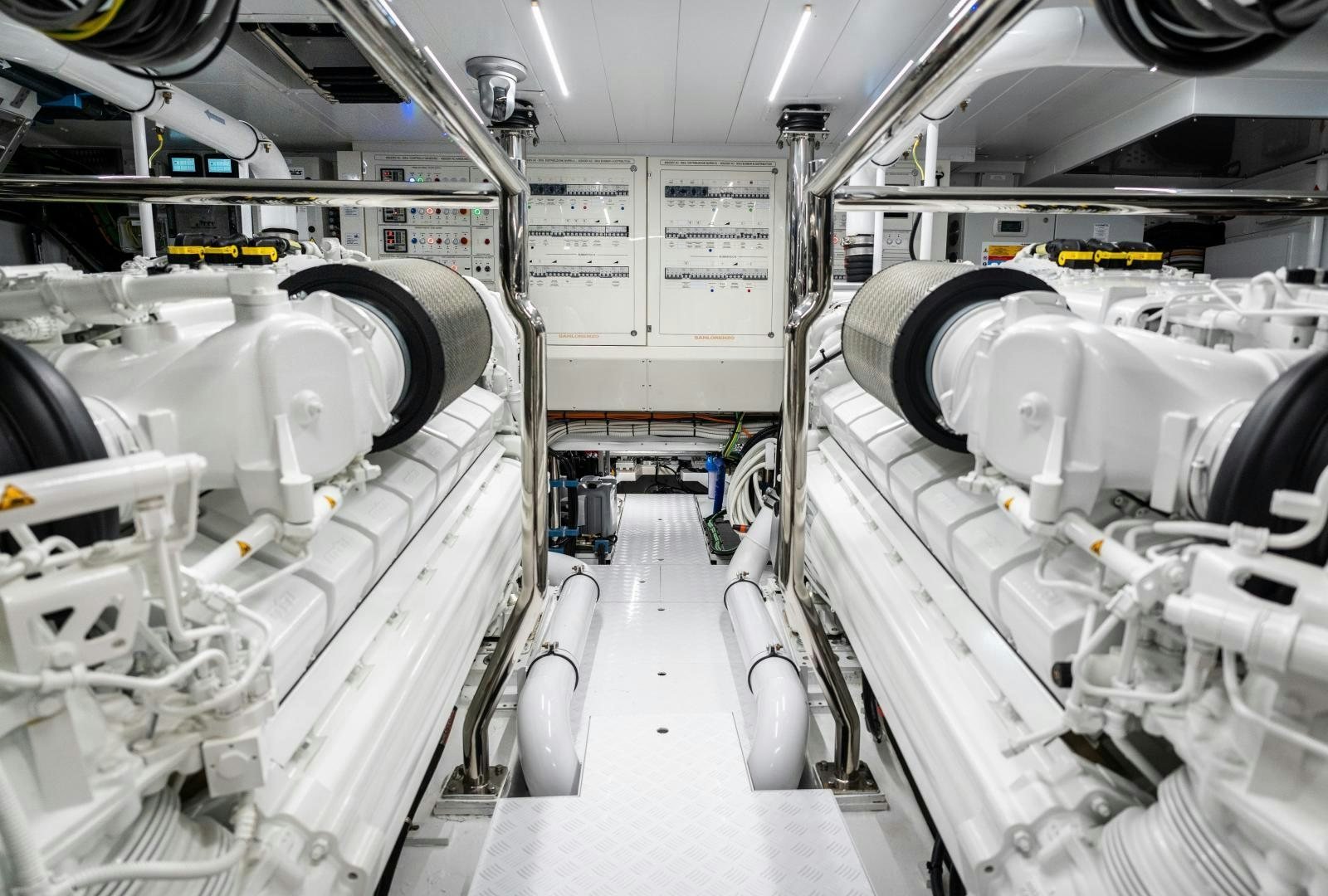 a room with machinery aboard ACE Yacht for Sale