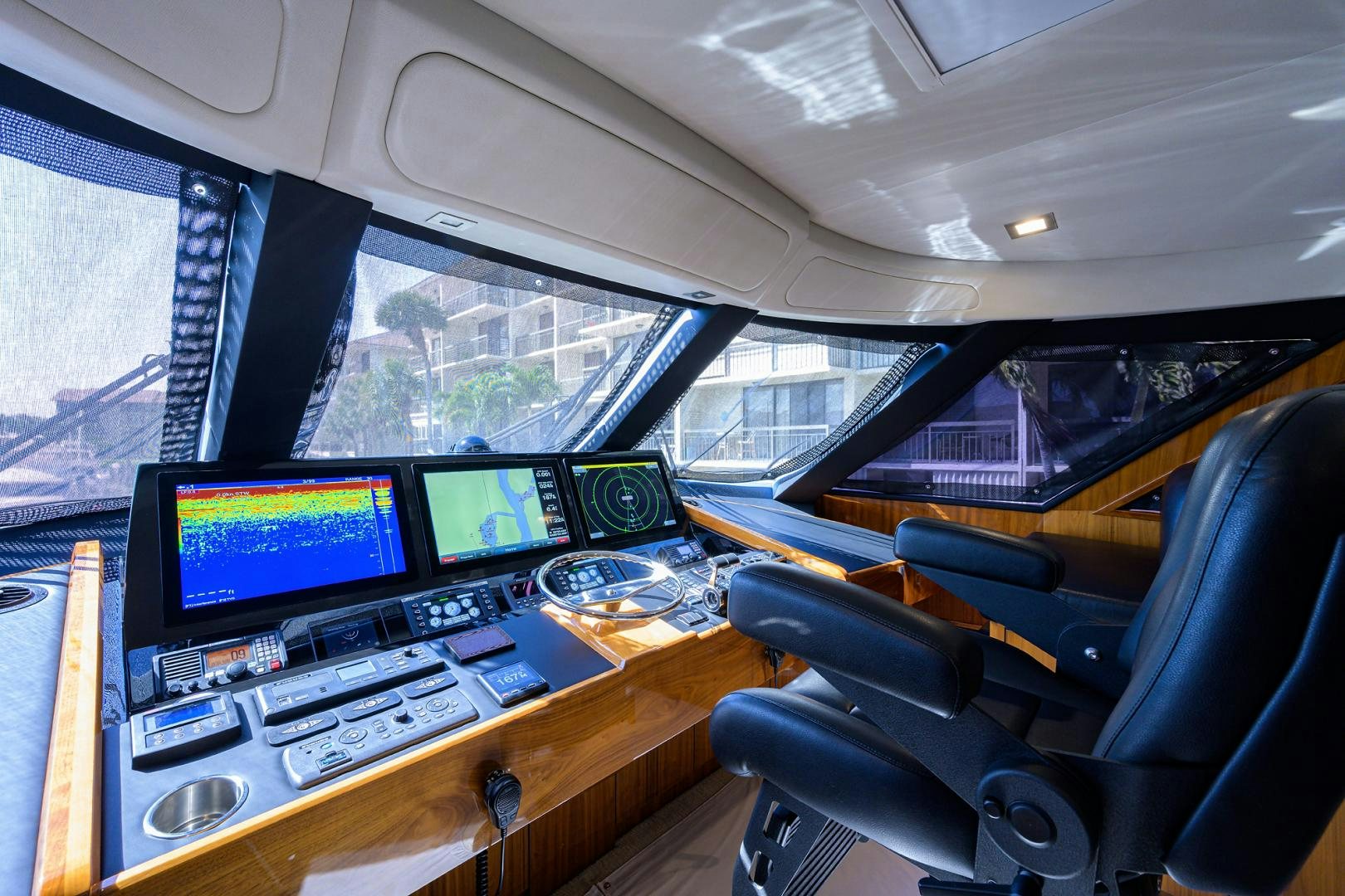 a vehicle with computers on it aboard SET IN MY WAVES Yacht for Sale