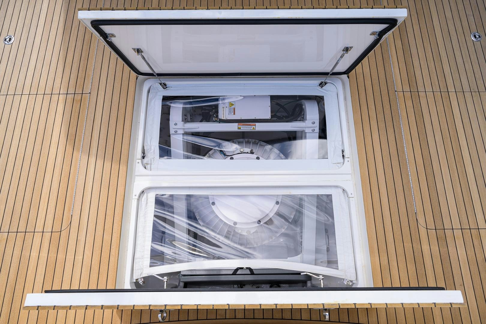 a white microwave oven aboard SET IN MY WAVES Yacht for Sale