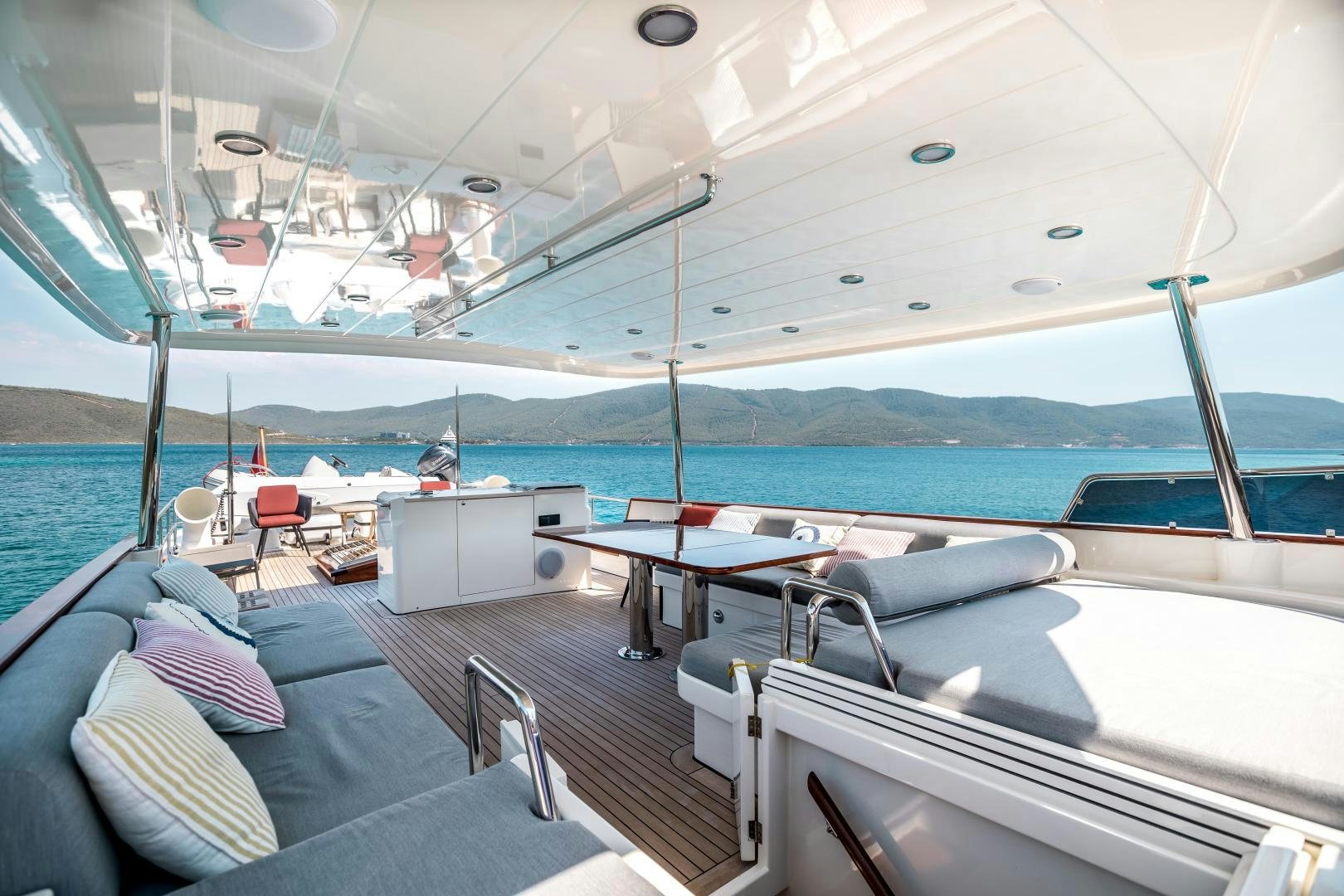 a boat on the water aboard DILNISIN Yacht for Sale