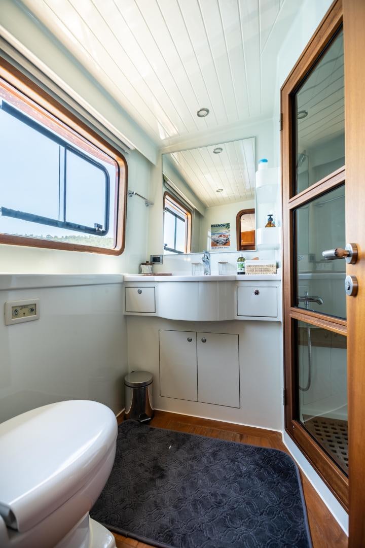 a bathroom with a sink and a toilet aboard DILNISIN Yacht for Sale