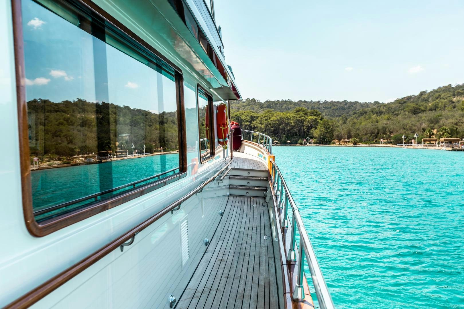a boat on the water aboard DILNISIN Yacht for Sale