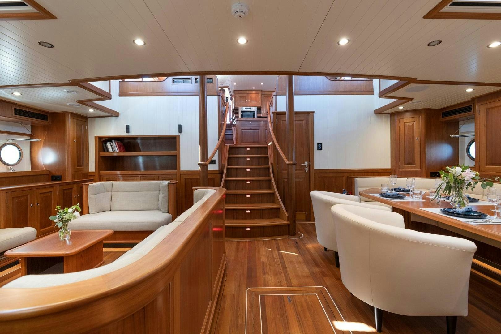 a modern looking living room aboard MELODY Yacht for Sale