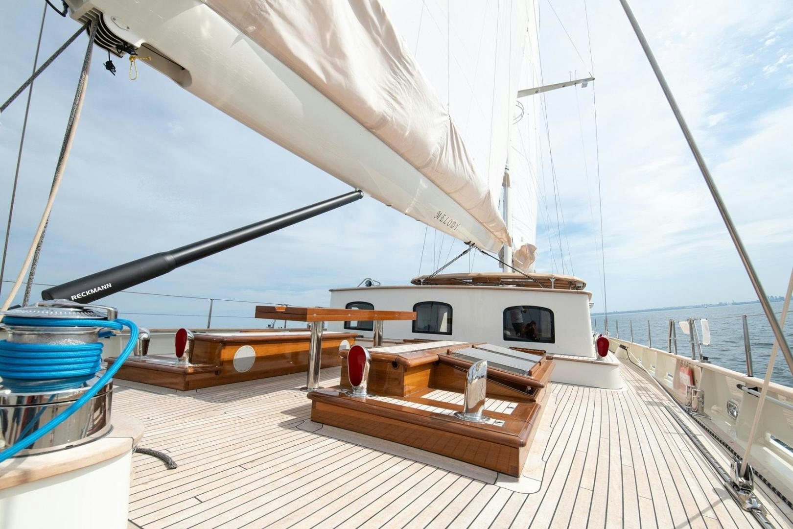 a boat on a deck aboard MELODY Yacht for Sale