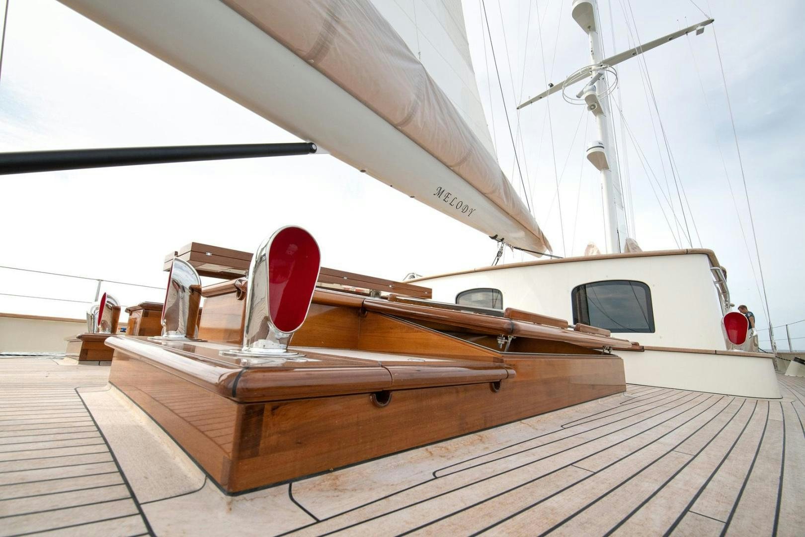 a boat on a deck aboard MELODY Yacht for Sale