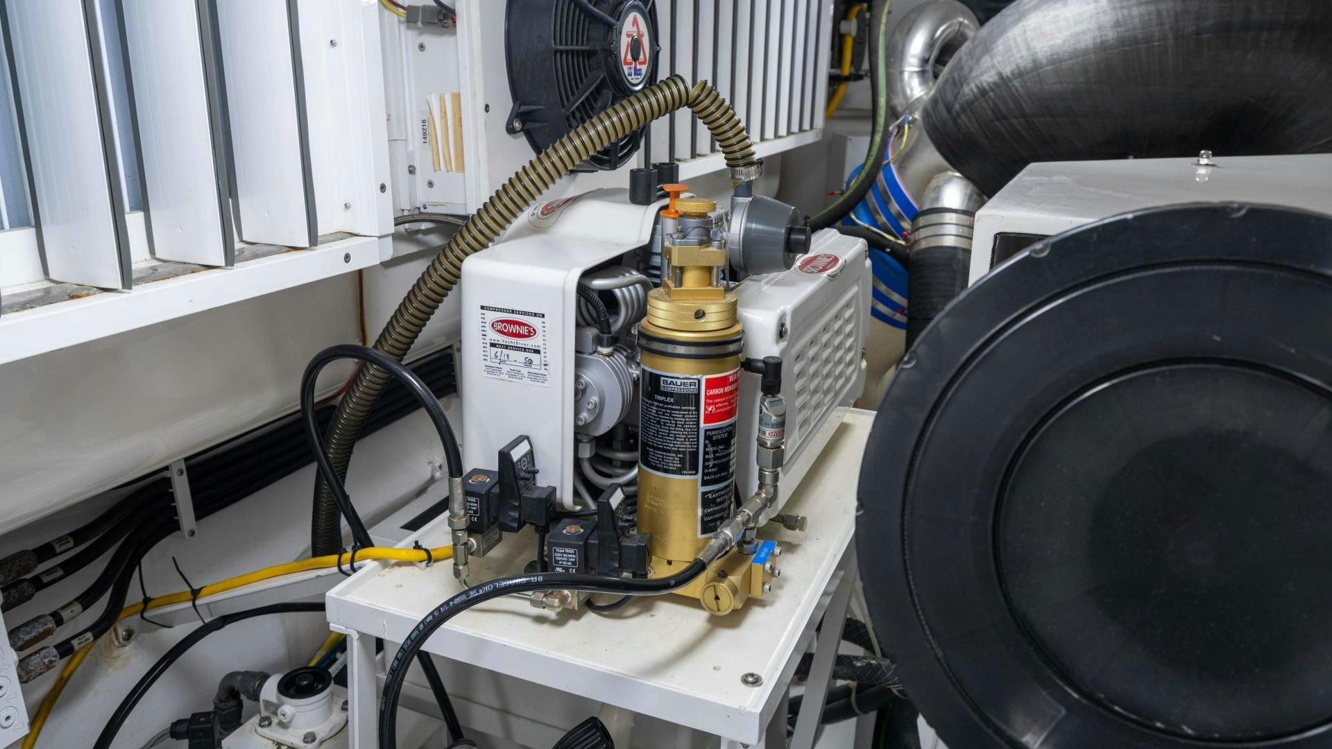 a machine with wires aboard HOW SWEET IT IS Yacht for Sale