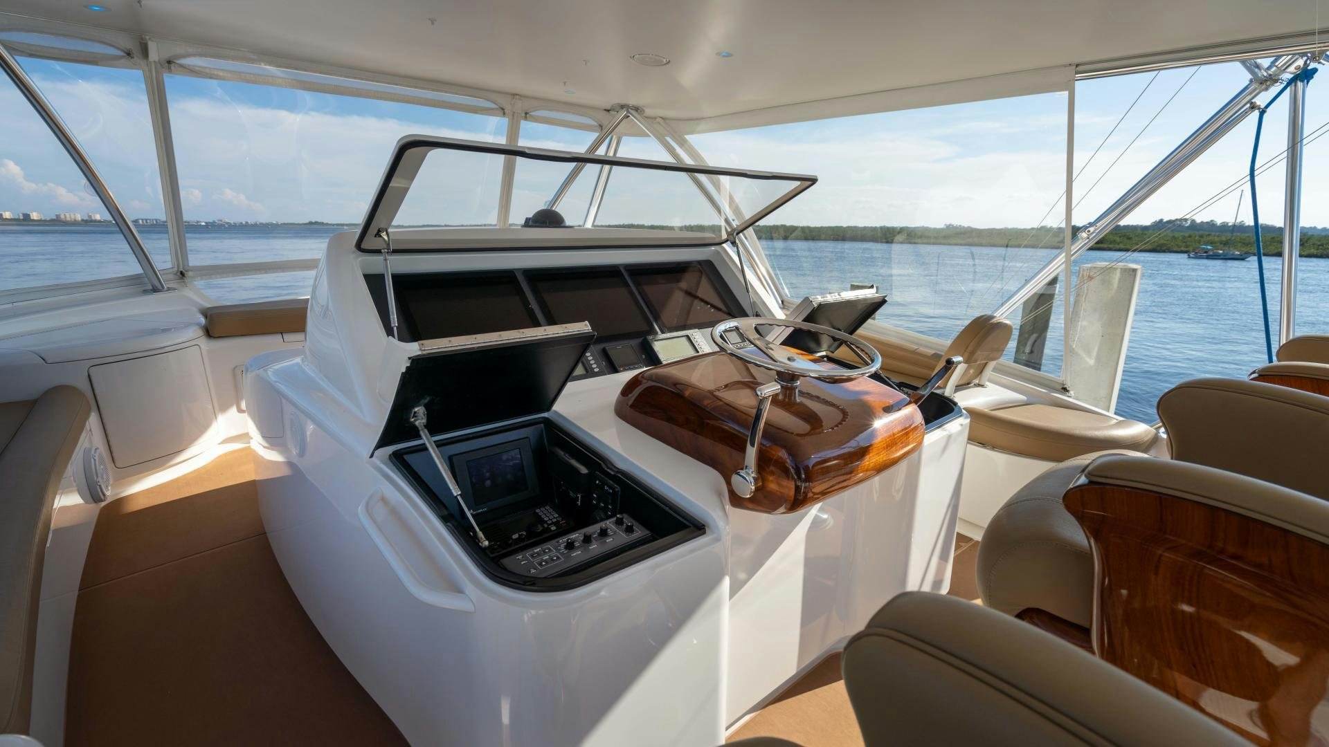 the interior of a boat aboard HOW SWEET IT IS Yacht for Sale
