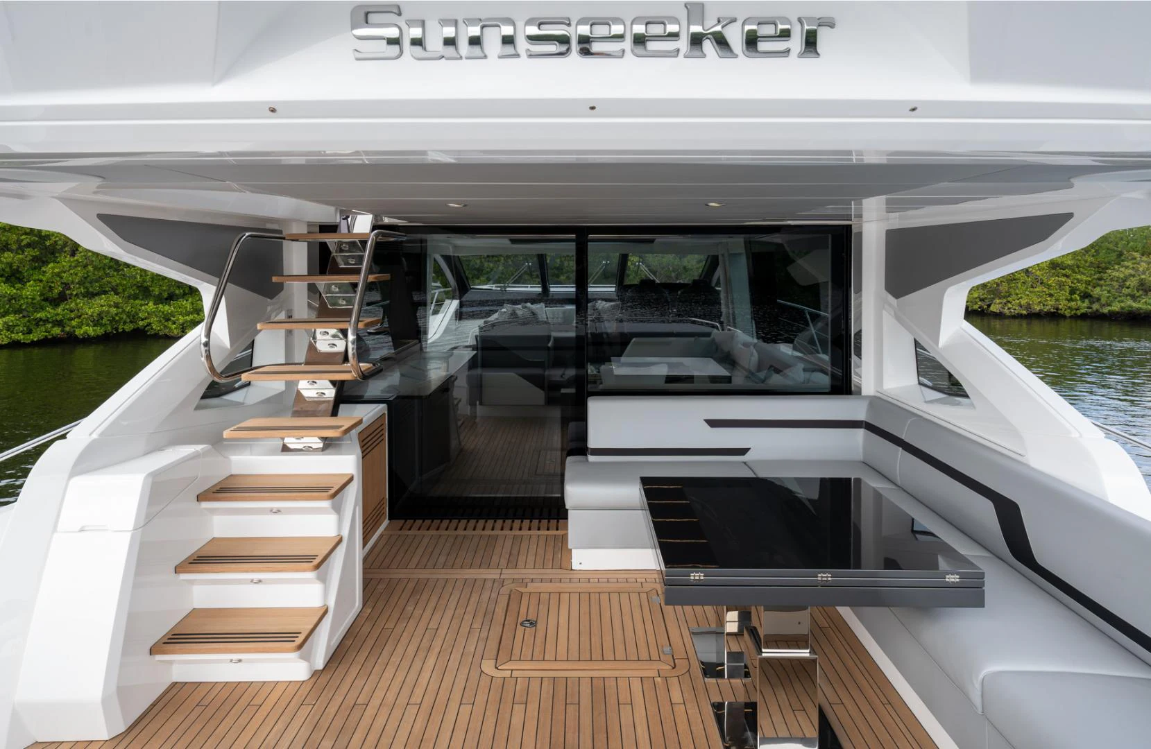 the interior of a boat aboard DEALER DEMO Yacht for Sale