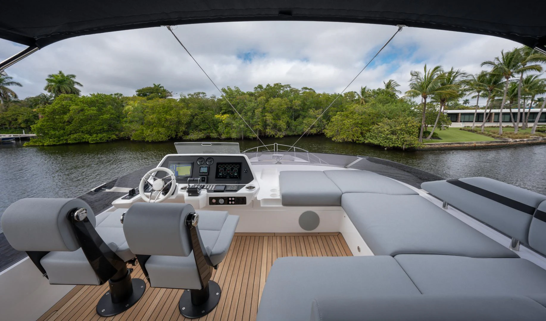 a boat on the water aboard DEALER DEMO Yacht for Sale
