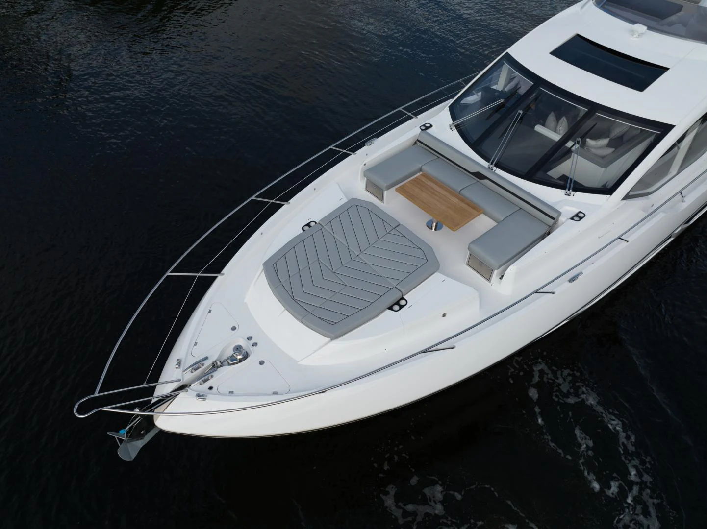 a high angle view of a boat aboard DEALER DEMO Yacht for Sale