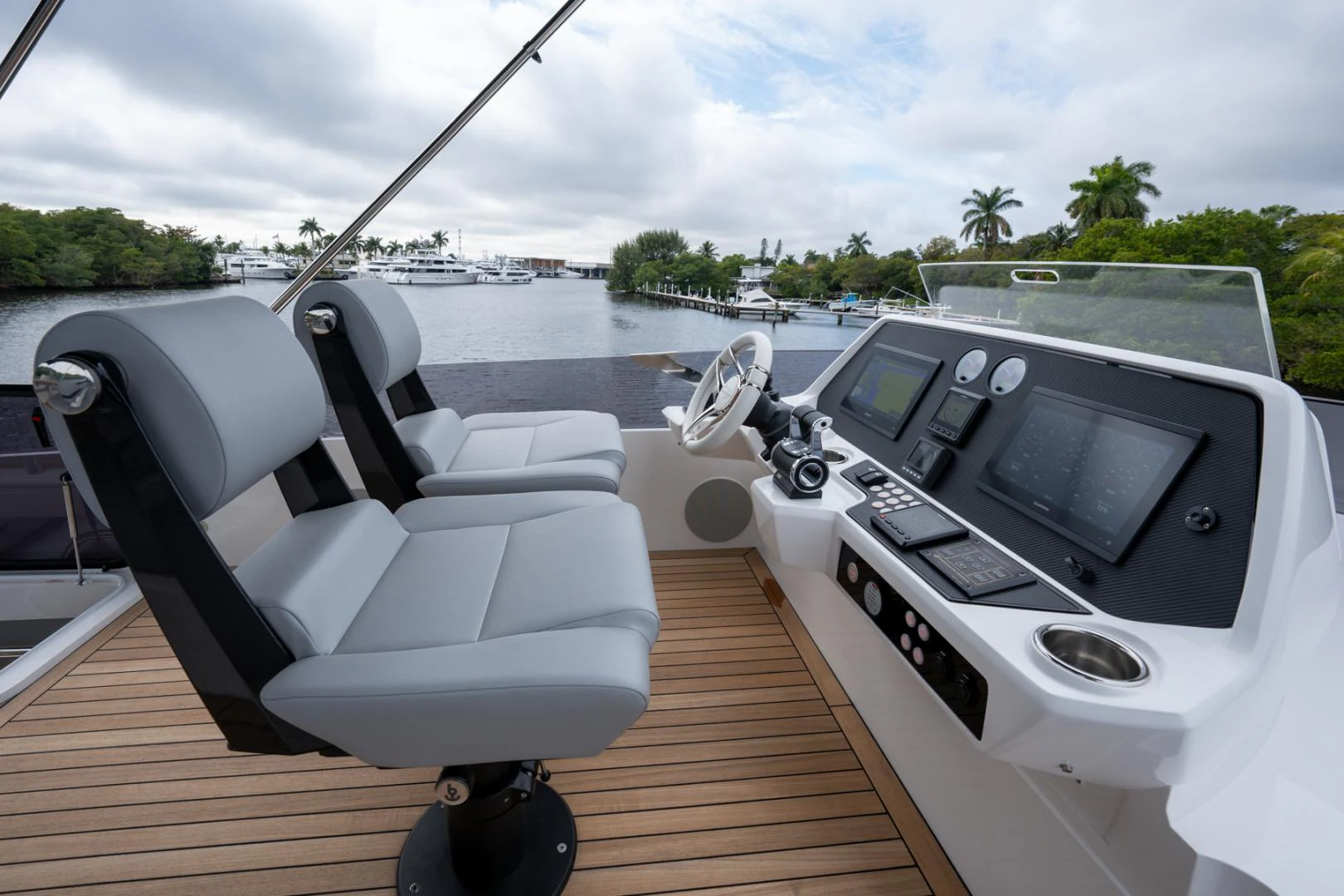the inside of a boat aboard DEALER DEMO Yacht for Sale