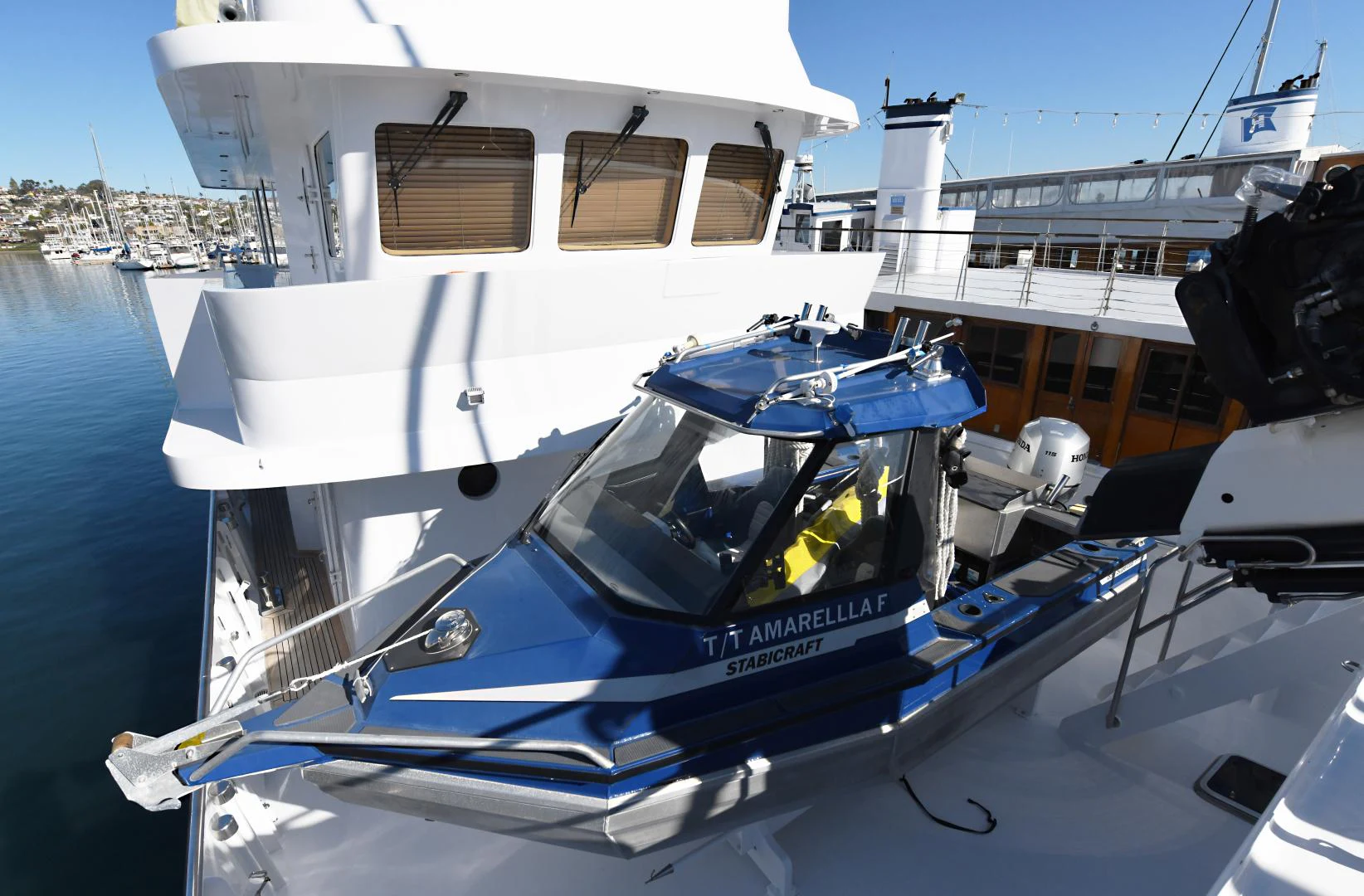 a boat on the water aboard AMARELLA F Yacht for Sale