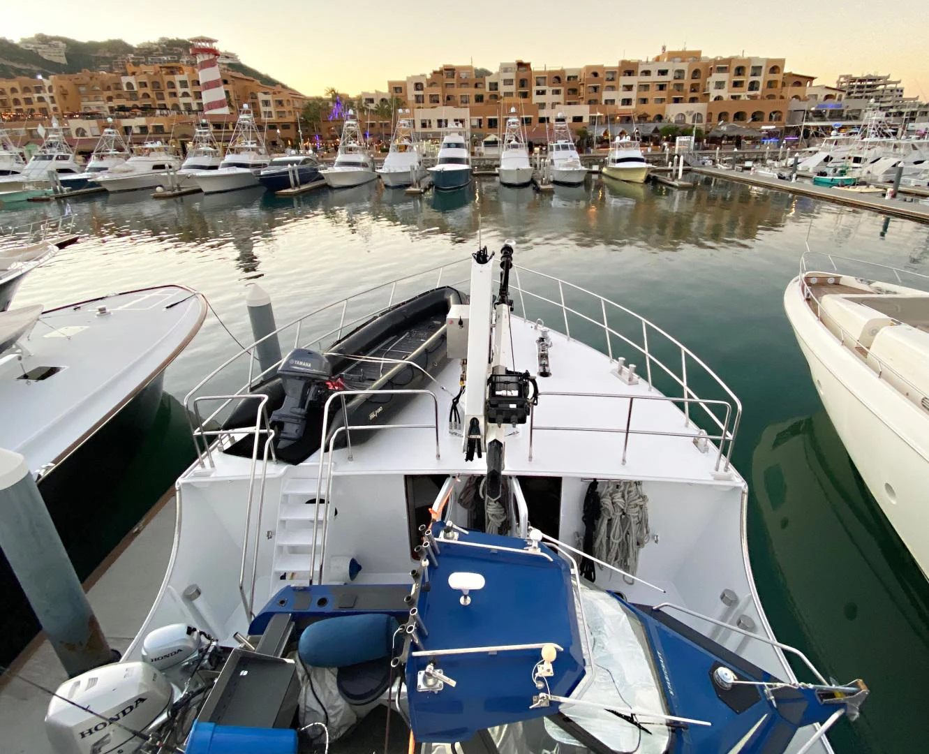 boats are parked in the water aboard AMARELLA F Yacht for Sale