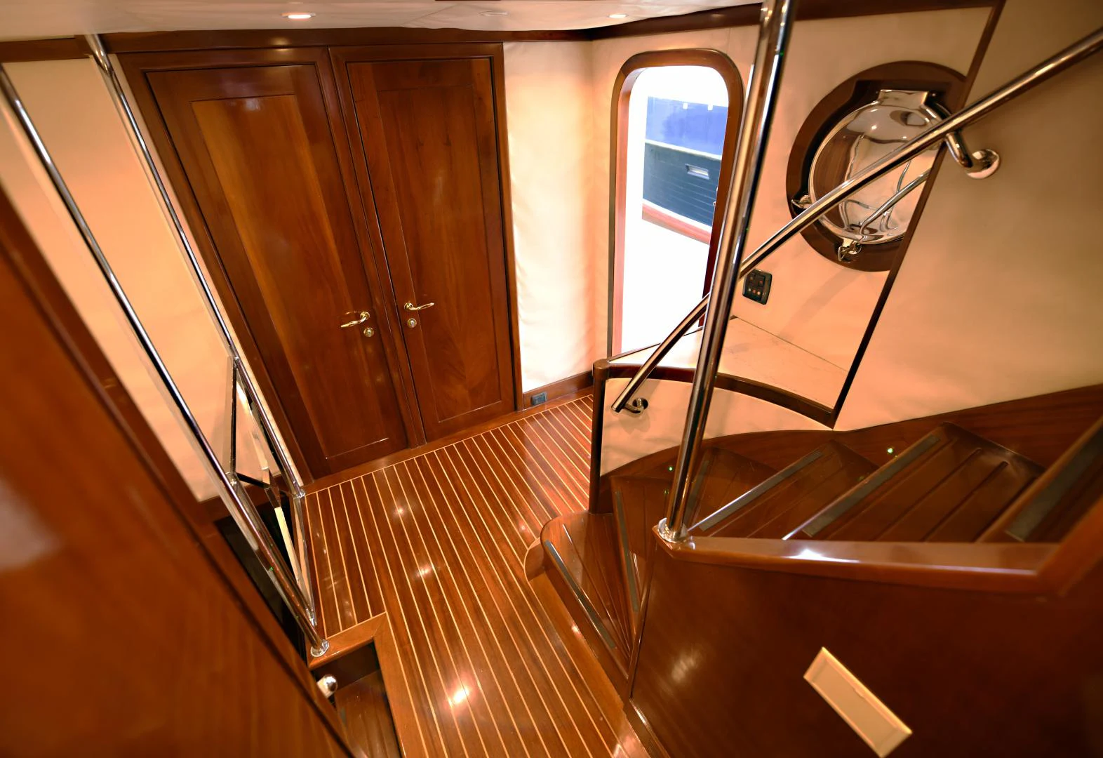 a train with a door open aboard AMARELLA F Yacht for Sale