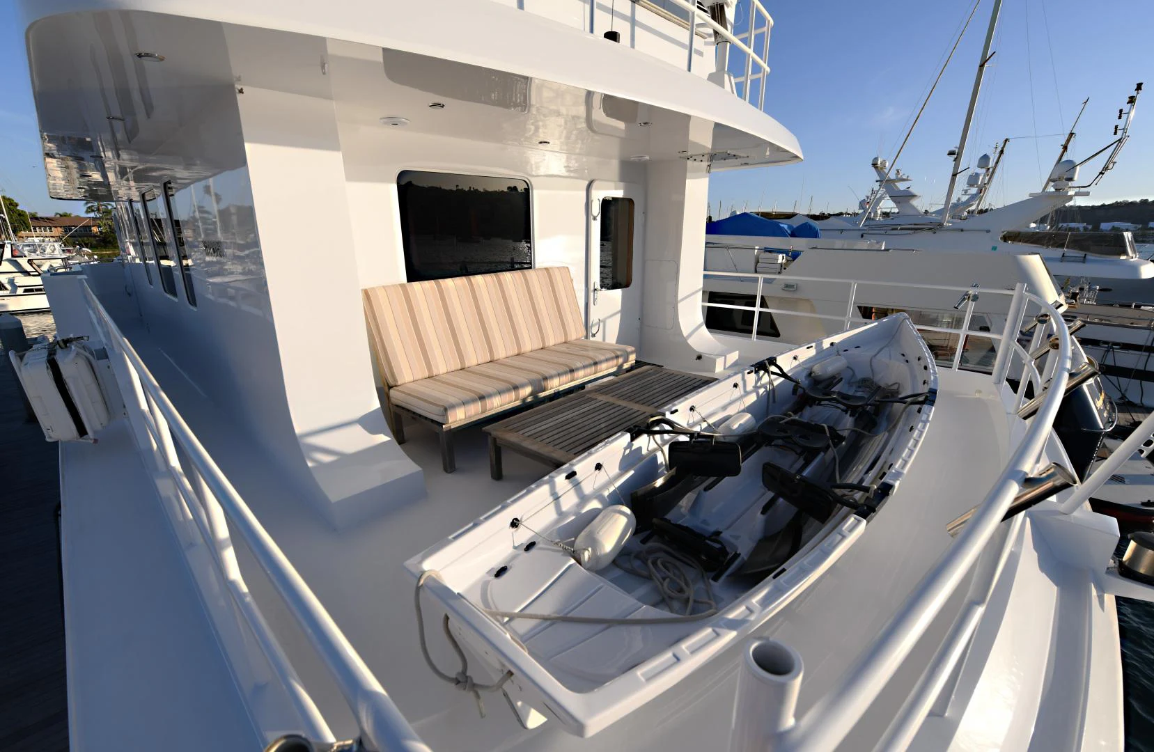 a boat on the water aboard AMARELLA F Yacht for Sale