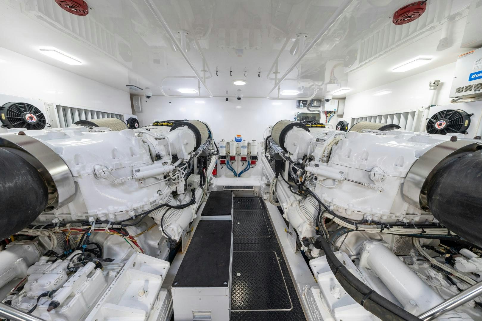 a large room with several tanks aboard MM CRICKET Yacht for Sale