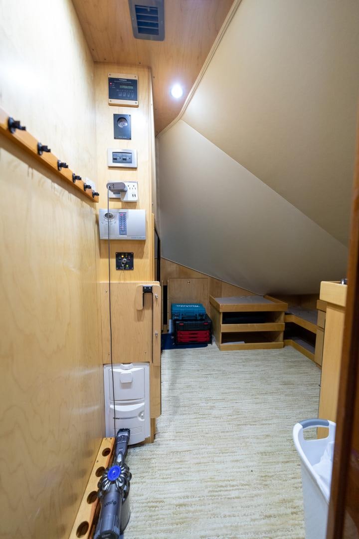 a hallway with a few bunk beds aboard MM CRICKET Yacht for Sale