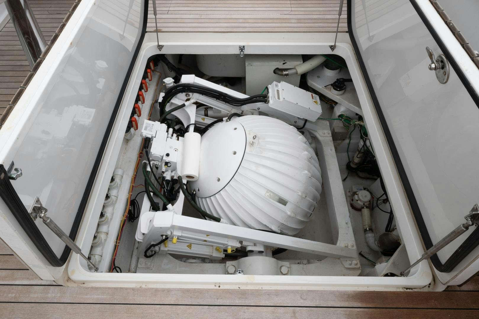 a machine with a large white cylinder aboard MM CRICKET Yacht for Sale