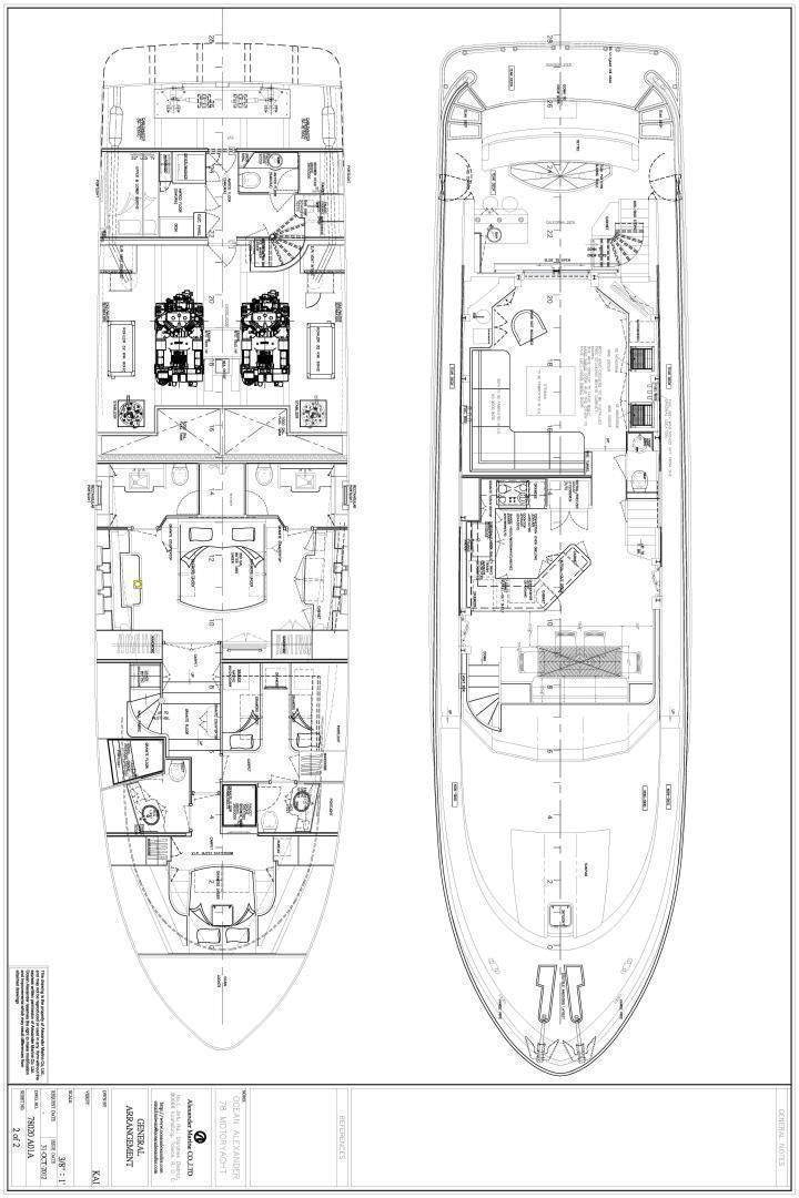 diagram, engineering drawing aboard RHYTHM'N BLUES Yacht for Sale