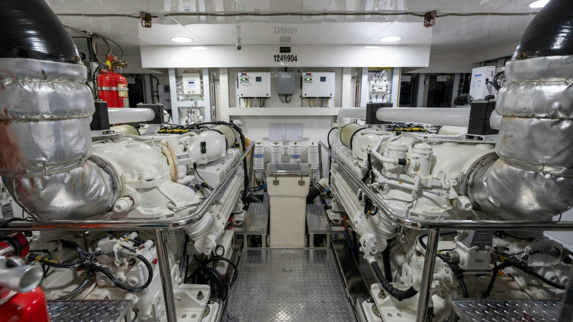 a room full of large tanks aboard RHYTHM'N BLUES Yacht for Sale