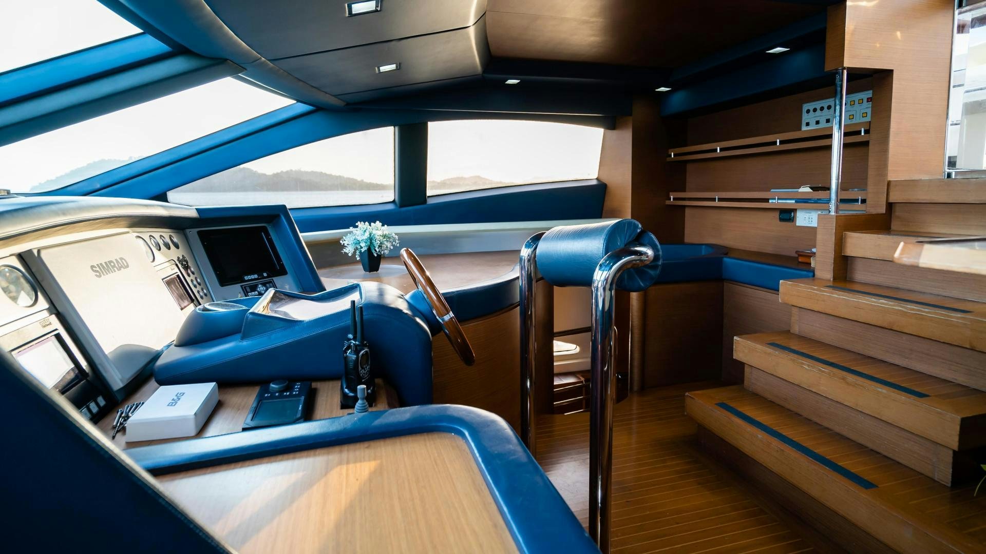 a room with a desk and a laptop on the floor aboard CAMY ED Yacht for Sale