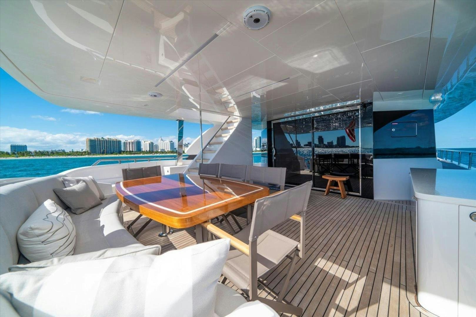 a room with a table and chairs aboard VALIANT Yacht for Sale