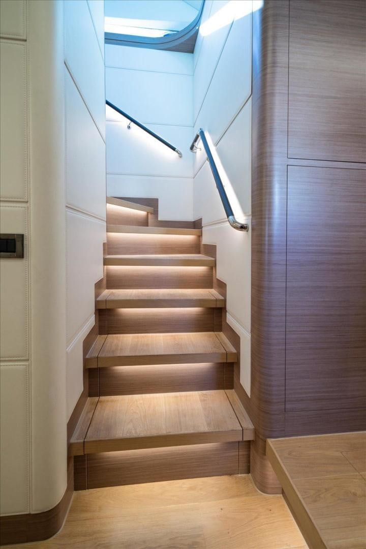 a set of stairs in a room aboard VALIANT Yacht for Sale