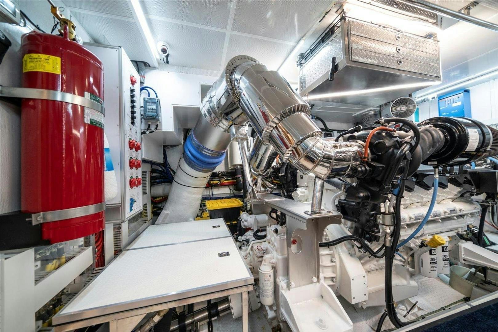a close-up of a machine aboard VALIANT Yacht for Sale