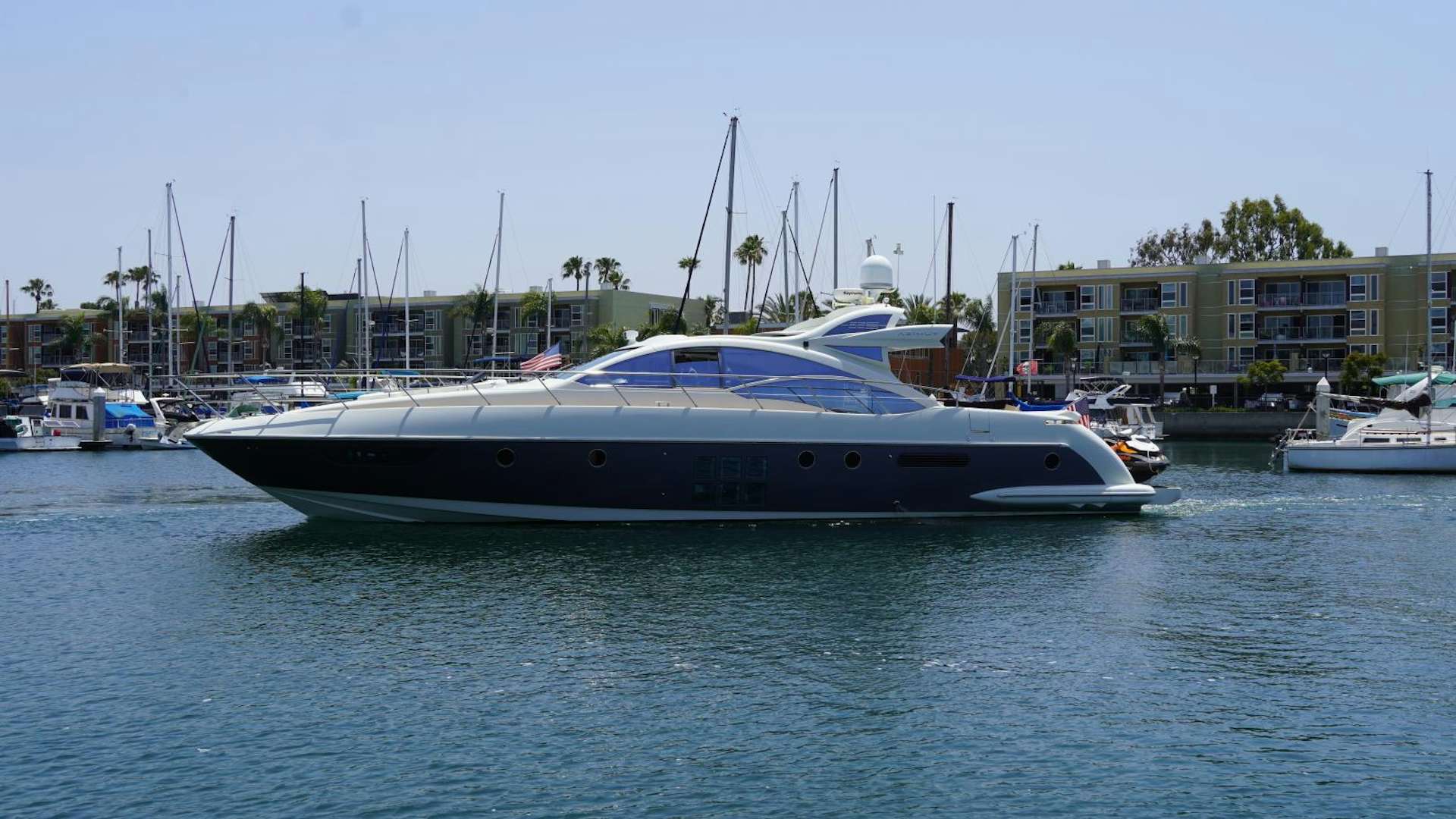a boat in the water aboard SLINGSHOT Yacht for Sale