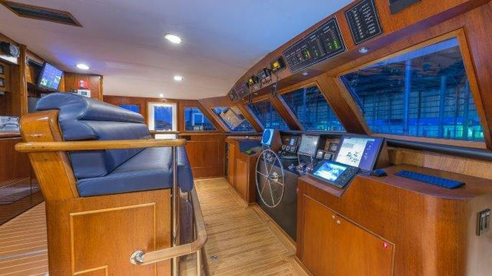 a room with a desk and computer aboard ARIADNE Yacht for Sale