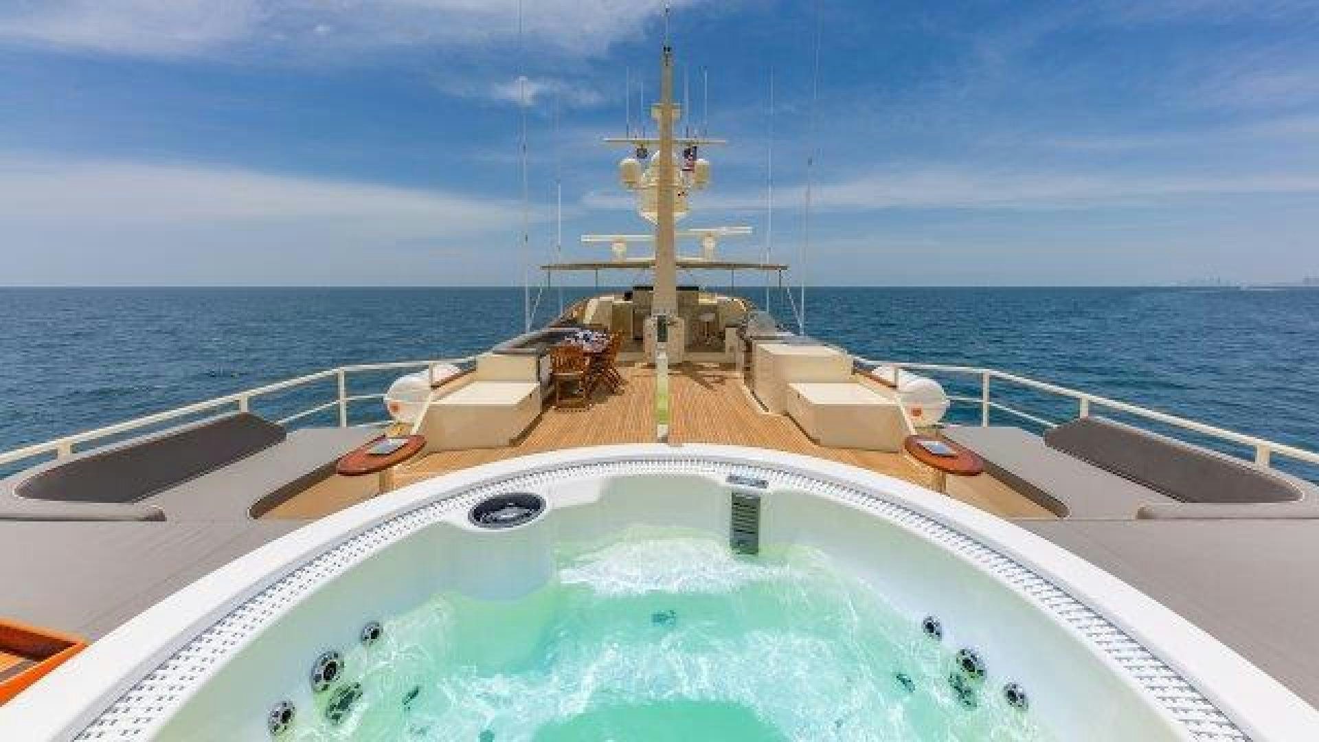 a large ship on the water aboard ARIADNE Yacht for Sale
