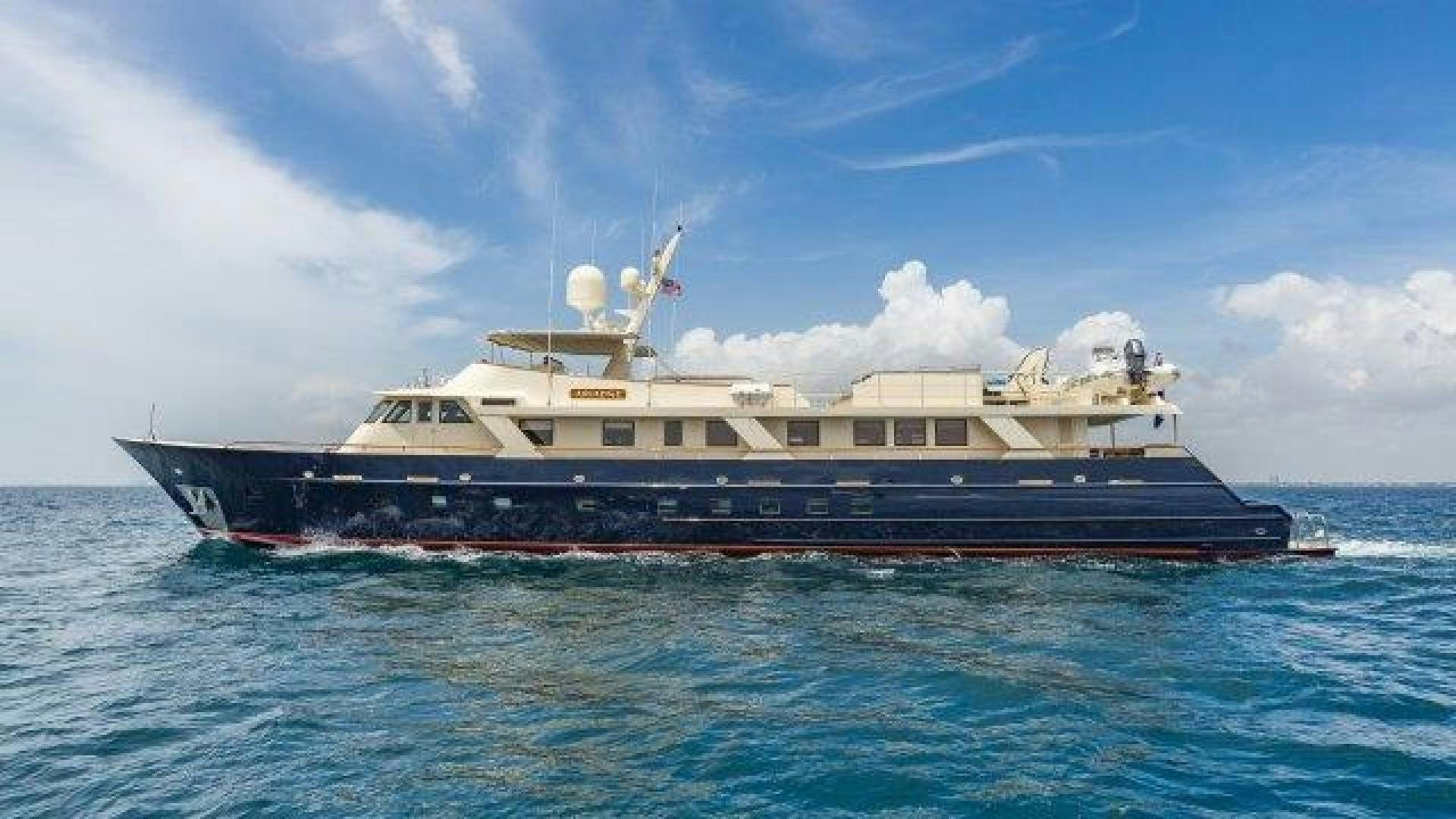 a large ship in the water aboard ARIADNE Yacht for Sale