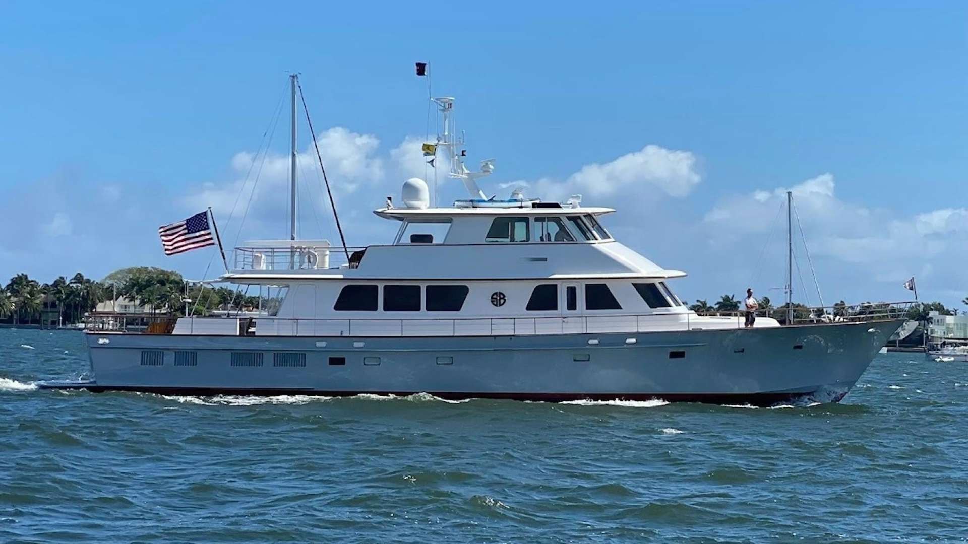 a large white boat aboard SEA BOLD Yacht for Sale