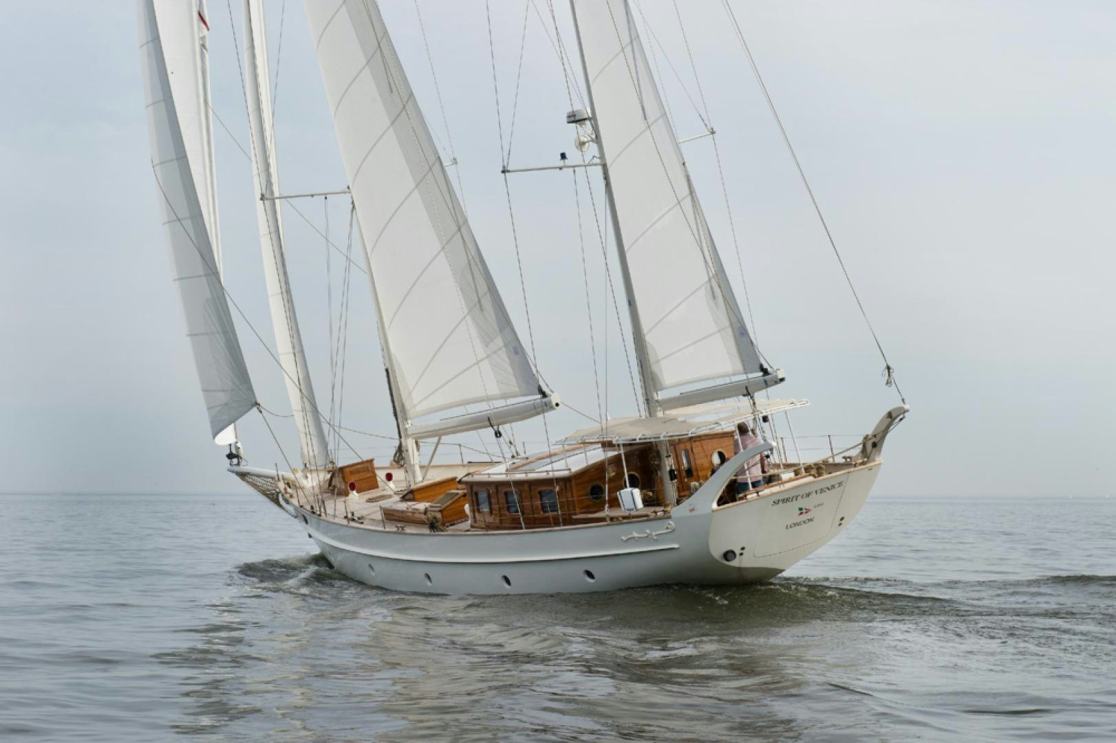 a sailboat on the water aboard SPIRIT OF VENICE Yacht for Sale