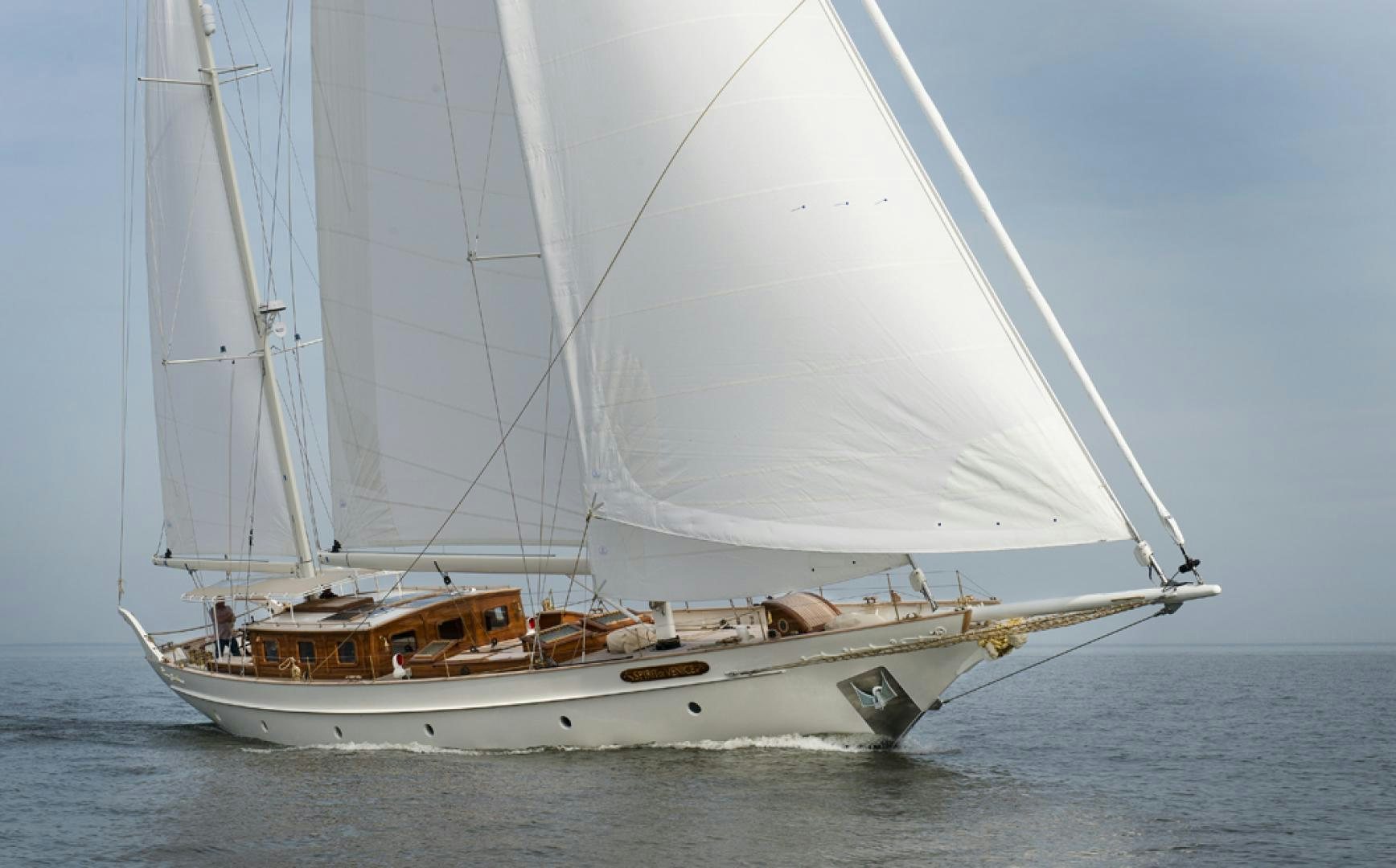 a sailboat on the water aboard SPIRIT OF VENICE Yacht for Sale
