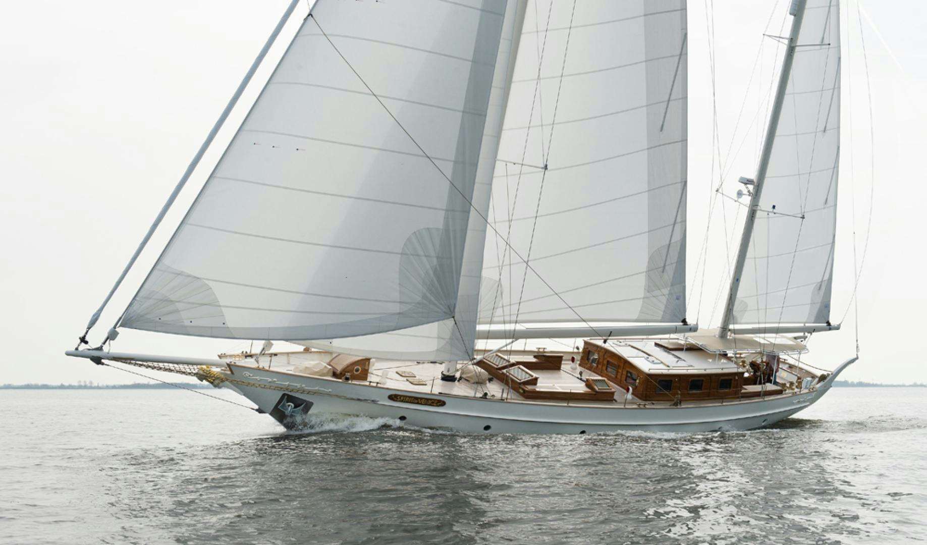 a sailboat on the water aboard SPIRIT OF VENICE Yacht for Sale