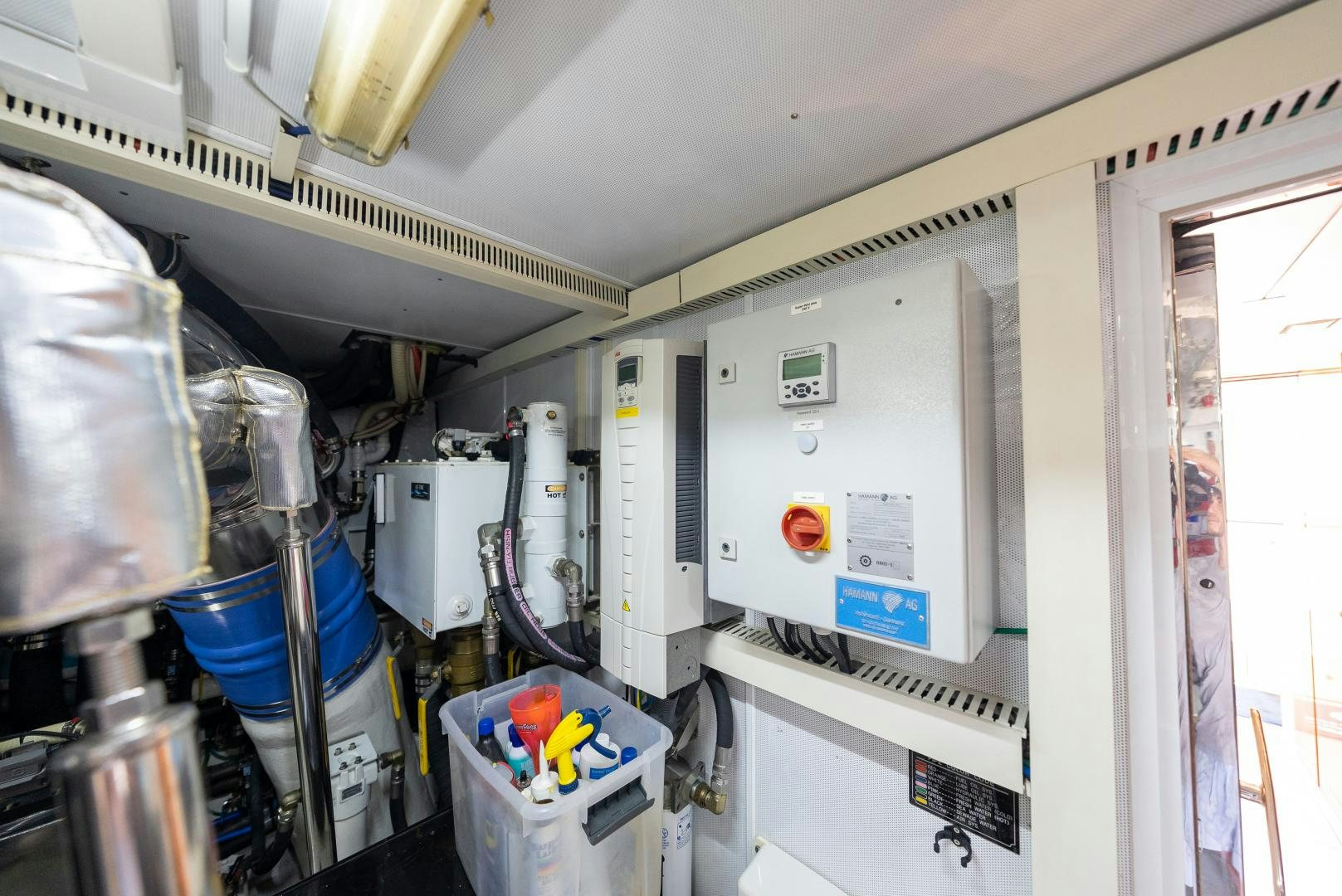 a room with equipment and tools aboard ENCORE Yacht for Sale