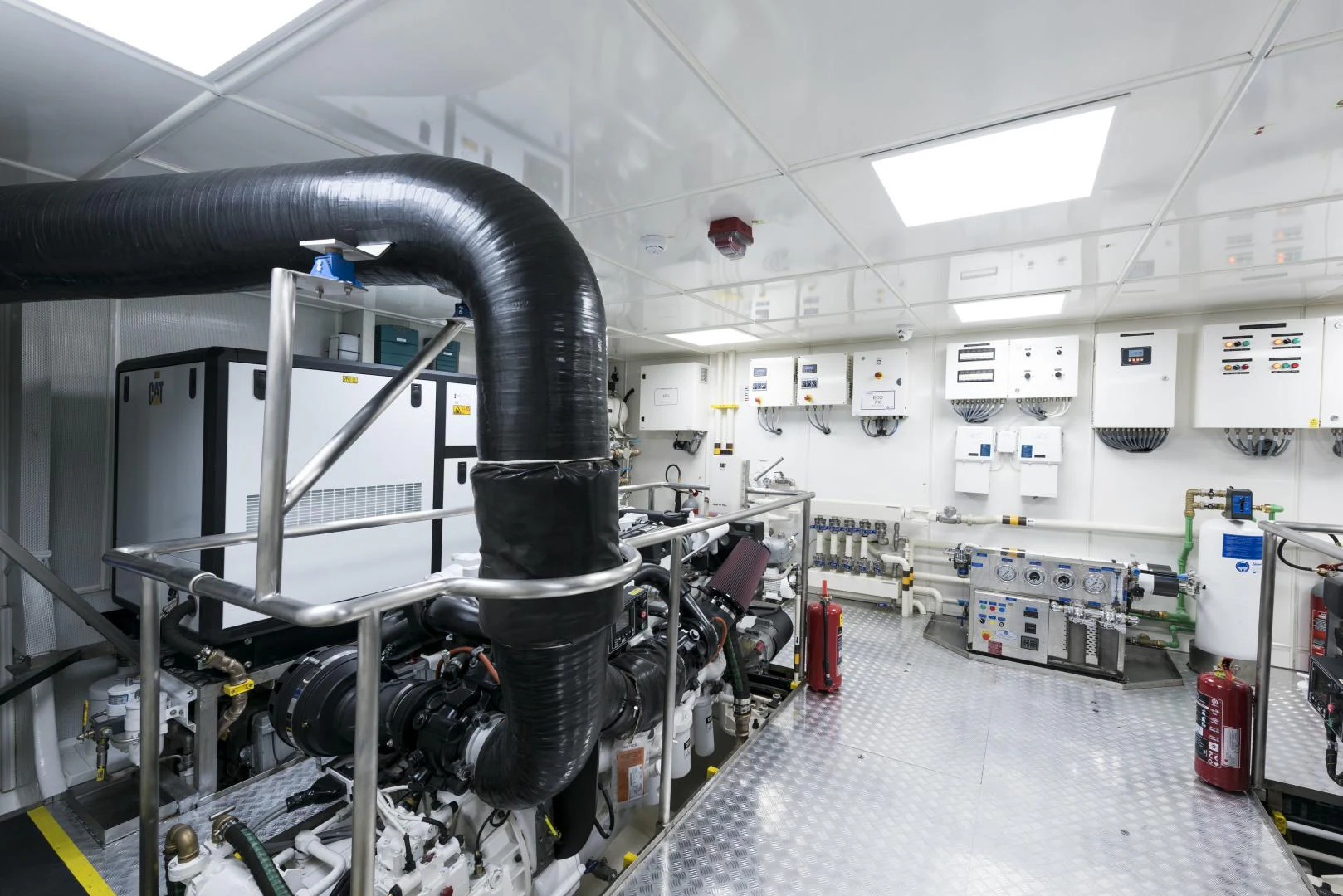 a large machine in a factory aboard ALFRESCO 125 Yacht for Sale