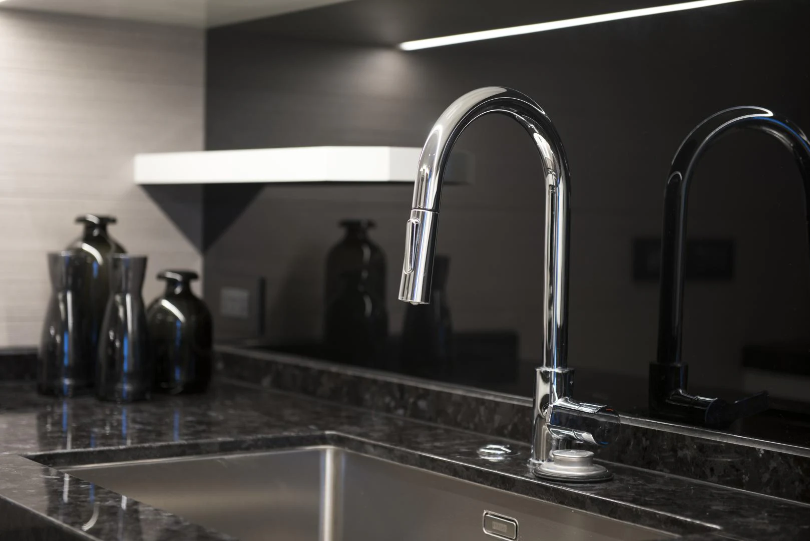 a faucet on a counter aboard ALFRESCO 125 Yacht for Sale