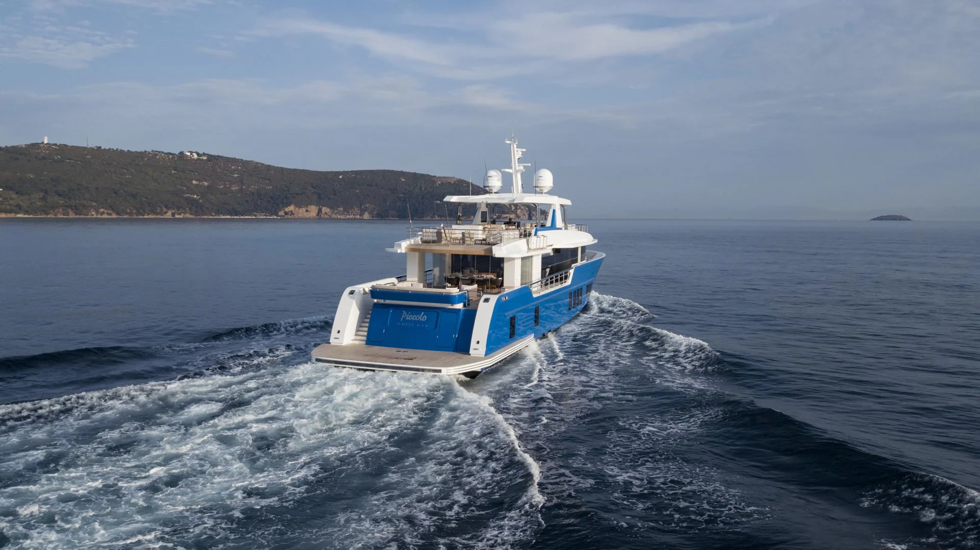 a boat on the water aboard ALFRESCO 125 Yacht for Sale