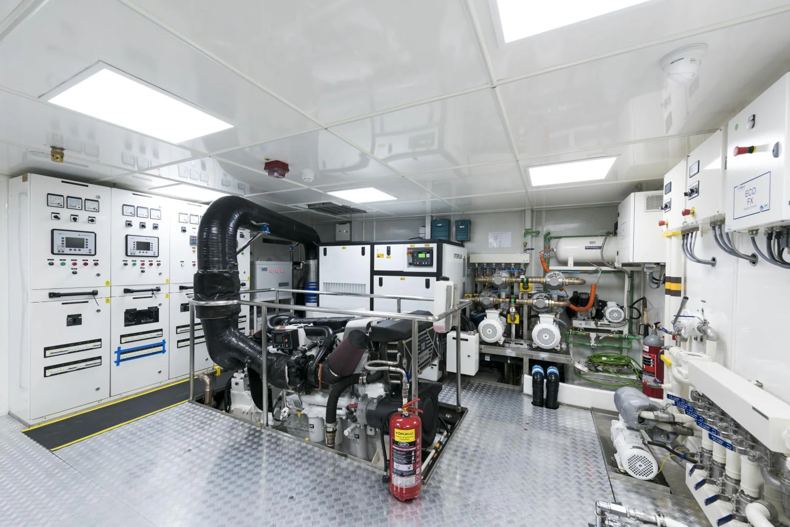 a room with machines and equipment aboard ALFRESCO 125 Yacht for Sale