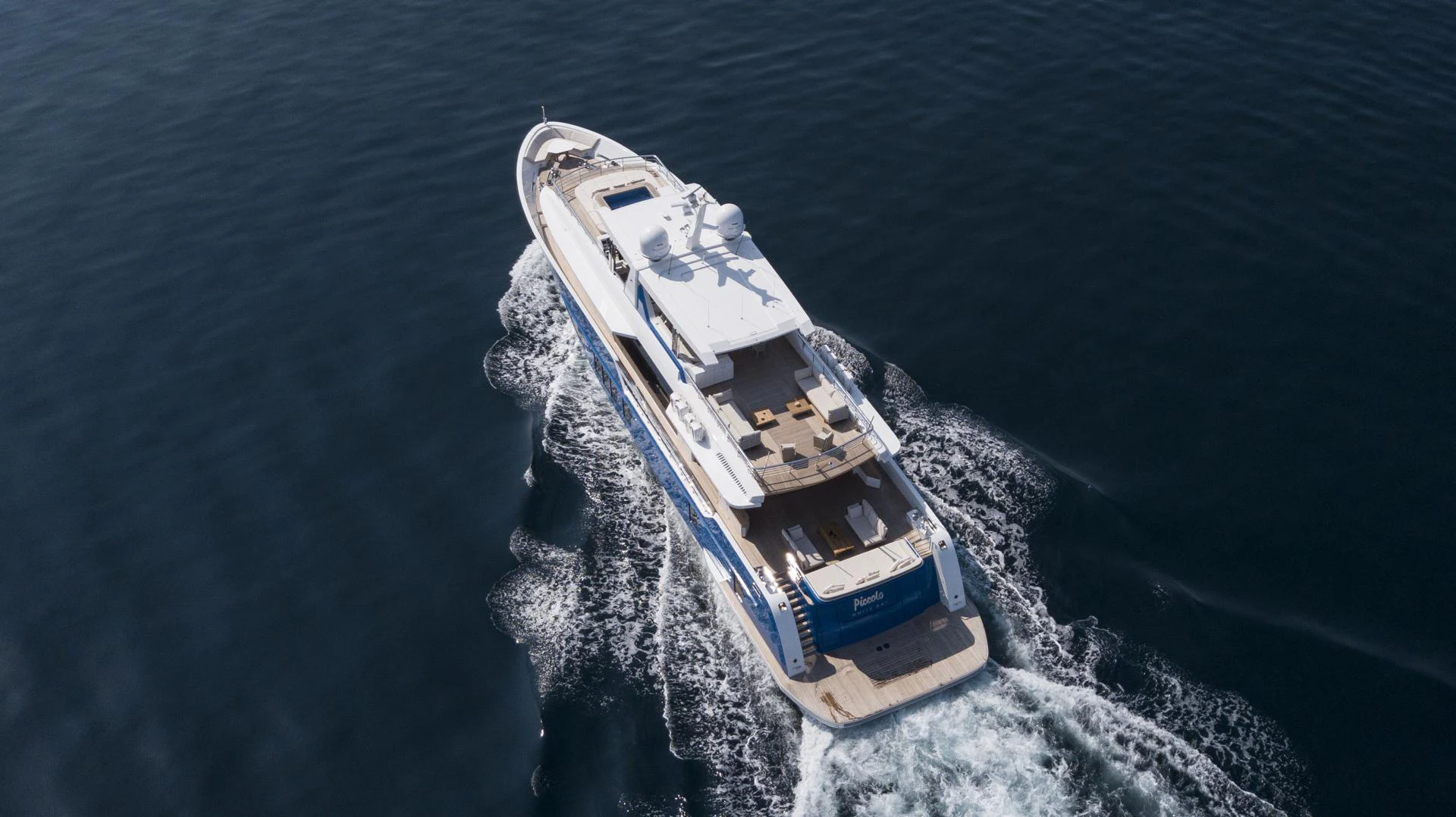 a ship on the water aboard ALFRESCO 125 Yacht for Sale