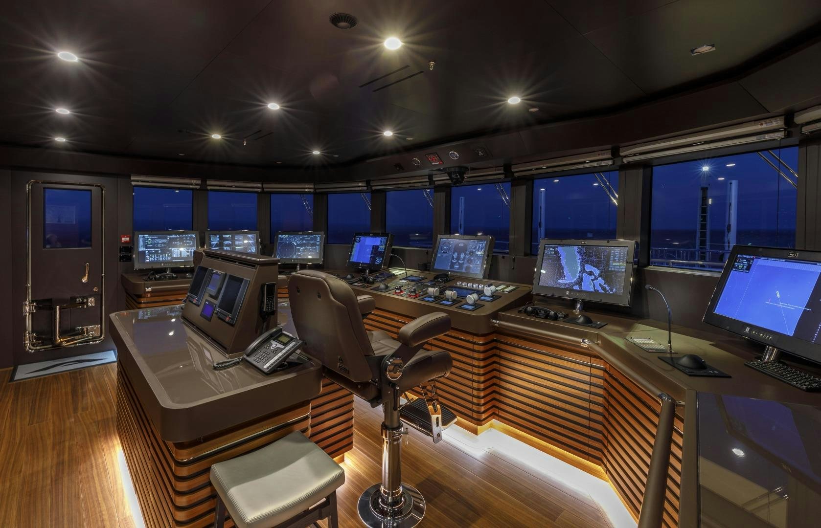 a room with many computers aboard ATOMIC Yacht for Sale