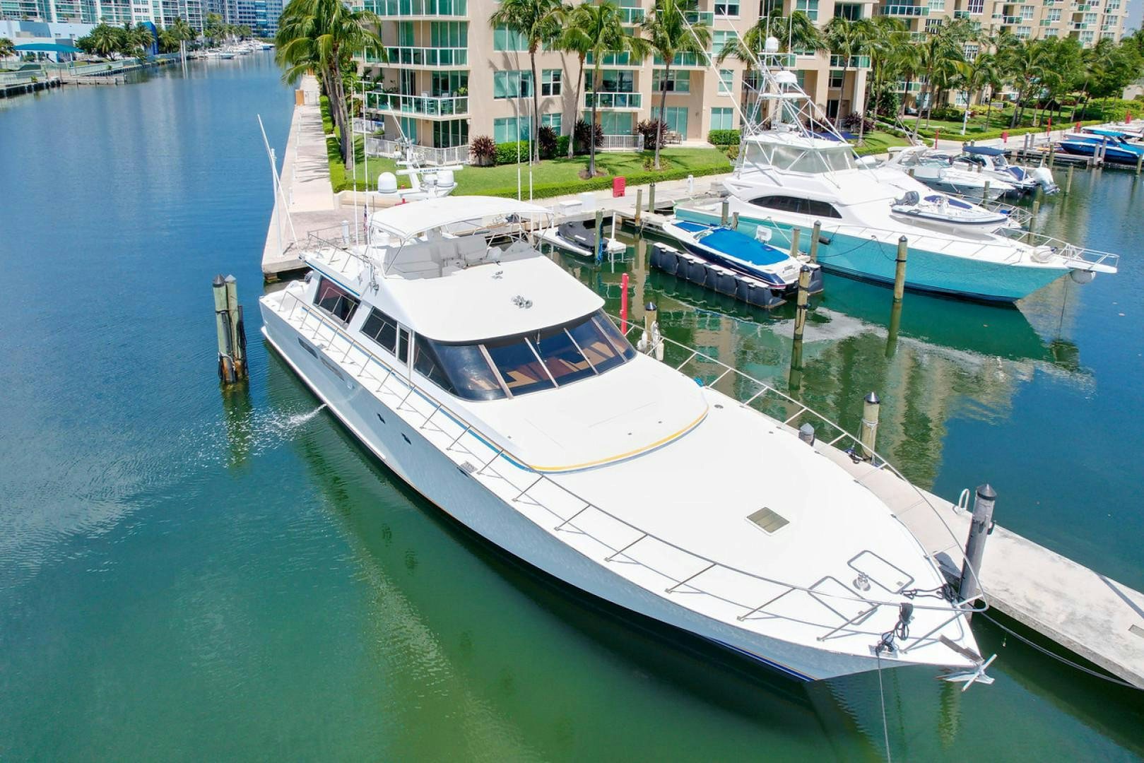 a boat is parked in the water aboard STEALIN TIME Yacht for Sale