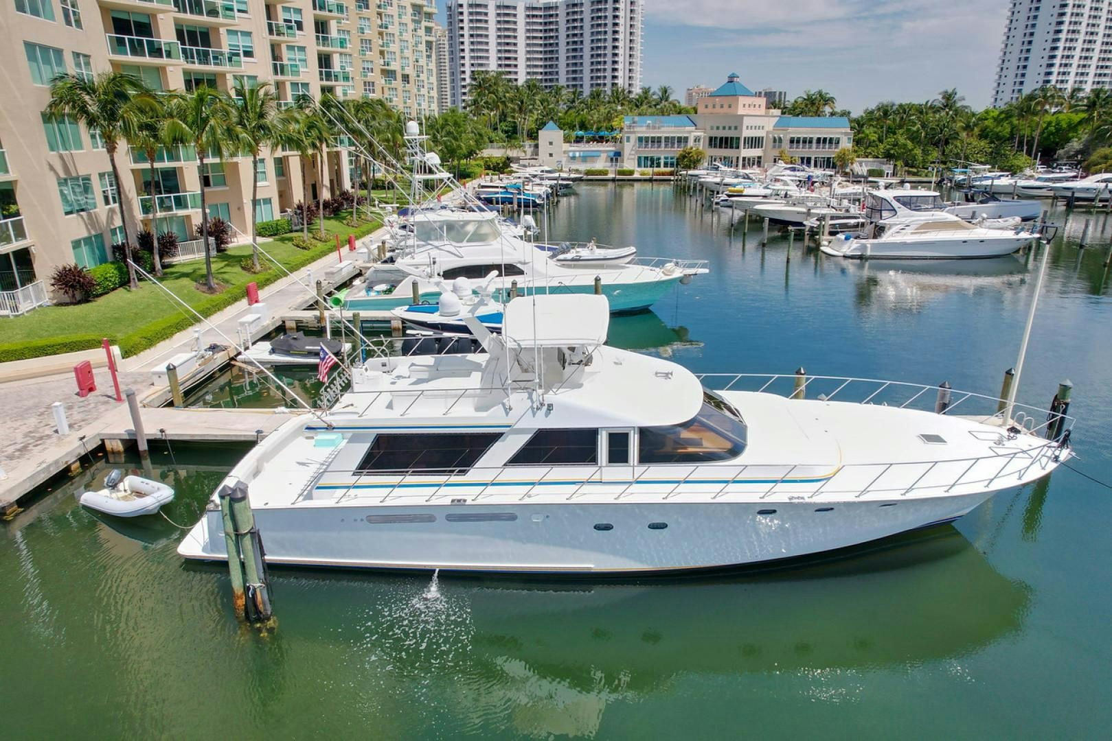 a group of boats in a harbor aboard STEALIN TIME Yacht for Sale