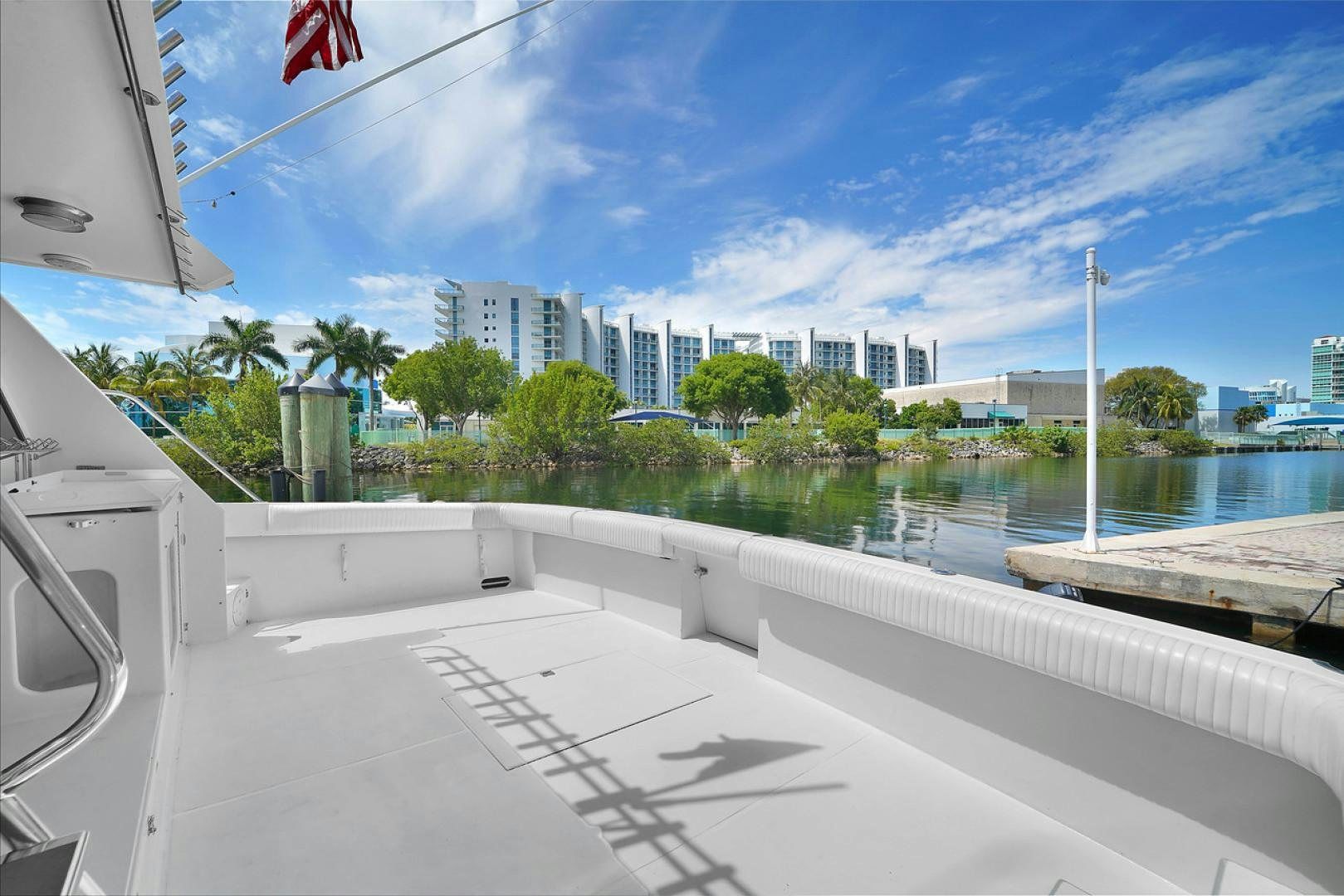 a view of a city from a balcony aboard STEALIN TIME Yacht for Sale
